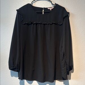 Elegant Black Ruffle Blouse